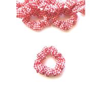 Bobblelady 6 pcs Gingham Scrunchies Small Sized, 8 cm Across. Hair Scrunchie Ponytail Holder. Suit Child/Thin Hair Or If You Like A Less Bulky Scrunchie. (Red (small check))