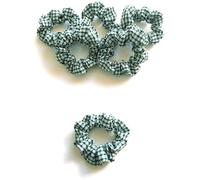 Bobblelady 6 pcs Gingham Scrunchies Small Sized, 8 cm Across. Hair Scrunchie Ponytail Holder. Suit Child/Thin Hair Or If You Like A Less Bulky Scrunchie. (Bottle Green (small check))