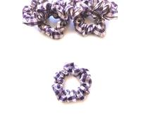 Bobblelady 6 pcs Gingham Scrunchies Small Sized, 8 cm Across. Hair Scrunchie Ponytail Holder. Suit Child/Thin Hair Or If You Like A Less Bulky Scrunchie. (Purple)