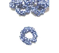 Bobblelady 6 pcs Gingham Scrunchies Small Sized, 8 cm Across. Hair Scrunchie Ponytail Holder. Suit Child/Thin Hair Or If You Like A Less Bulky Scrunchie. (Royal Blue)