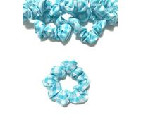 Bobblelady 6 pcs Gingham Scrunchies Small Sized, 8 cm Across. Hair Scrunchie Ponytail Holder. Suit Child/Thin Hair Or If You Like A Less Bulky Scrunchie. (Turquoise Blue)