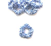 Bobblelady 6 pcs Gingham Scrunchies Small Sized, 8 cm Across. Hair Scrunchie Ponytail Holder. Suit Child/Thin Hair Or If You Like A Less Bulky Scrunchie. Sky Blue