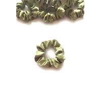 Bobblelady. Satin Scrunchies 6 Pieces. Premium Quality Crepe Back Satin. Small Sized, 8 cm Across. Hair Scrunchie. Suit Child/Thin Hair Or If You Like A Less Bulky Scrunchie. Khaki Green