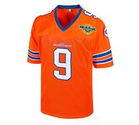 Bobby Boucher #9 The Waterboy Adam Sandler Movie Mud Dogs Bourbon Bowl Football Jersey, Orange, S