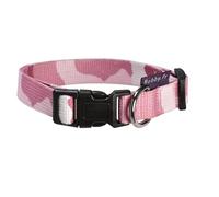 Bobby Camouflage Collar for Dogs Size L 42-70 cm Choker - Durable and Adjustable with Safety Buckle Closure - Pink Camouflage