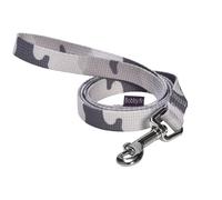 Bobby Camouflage - Dog Leash 100 cm for Large Dogs with Safety Hook and Loop in Durable Metal, Grey Camouflage