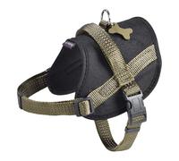 Bobby Easy Safe Dog Harness with Tag Size XS Reflective Nylon with Coat Cover, Adjustable Buckle Closure, Khaki, Chest Size 31-43 cm