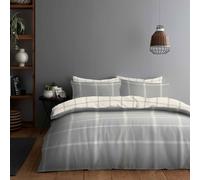 Bobby Grid Super Dreamer Printed Complete Bedding Set - Grey - King - TJ Hughes