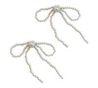 Bobby pins Pearl Bow Hairpin Sweet Artificial Pearl Bow Hairpin Hairpin Duckbill Hairpin Hairpin Women Side Bangs Hairstyle Design Tool Imitation Pearls(The hairpin is about 8CM long)
