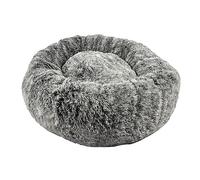 Bobby Poilu Extra Soft Plush Dog Cushion, Non-Slip Donut for Large Dogs and Cats, Removable and Machine Washable, Black, 100 x 100 x 25 cm