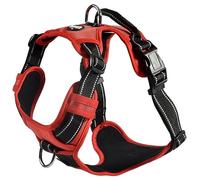 Bobby Rando Walk - Dog Harness, Dog Harness Medium Small Large Dog in Nylon, Safe, Comfortable, Reflective, Adjustable, Red, S/32-48x1,6 CM