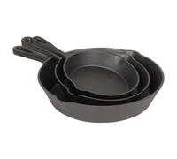 Bobbyq 3 Piece Cast Iron Frying Pan Set - 6" / 8" / 10"