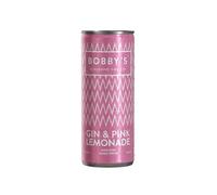 Bobby's Gin & Pink Lemonade Ready to Drink Cans 6 x 250ml | Dutch Gin with Indonesian Botanicals | Premium Pre-Mixed RTD 9% ABV