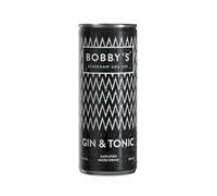 Bobby's Gin & Tonic Ready to Drink Cans 12 x 250ml | Spice-Forward Dutch Gin with Indonesian Botanicals | Premium Pre-Mixed G&T 9% ABV
