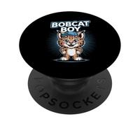 Bobcat Boy Mens Funny Cartoon Cool Wild Forest Cat Birthday PopSockets Adhesive PopGrip