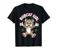 Bobcat Girl Womens Cute Cartoon Wild Forest Cat Birthday T-Shirt