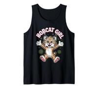 Bobcat Girl Womens Cute Cartoon Wild Forest Cat Birthday Tank Top