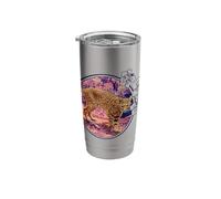 Bobcat Hibiscus Circle Purple Stainless Steel Insulated Tumbler