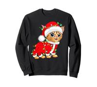 Bobcat Lynx Christmas Lights Santa Costume Cute Animal Xmas Sweatshirt