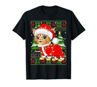 Bobcat Lynx Christmas Lights Santa Costume Ugly Xmas Sweater T-Shirt