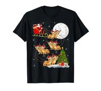 Bobcat Lynx Santa Sleigh Flying Funny Magical Christmas T-Shirt