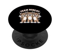 Bobcat Team Funny Cartoon Forest Wild Cat Themed Birthday PopSockets Adhesive PopGrip