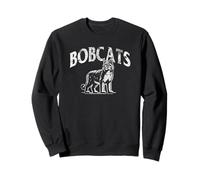 Bobcats Mascot 3 for Players and Fans Distressed Print Sweatshirt