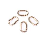 Bobeey 4pcs Carabiner Metal Spring Key Ring,Spring Snap Hooks Clip,Spring Keyring Buckle,Oval Ring for Bags,Purses BBC39(Light Gold)