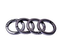 Bobeey 4pcs Round Carabiner Metal Spring Key Ring,Spring Snap Hooks Clip,Spring Keyring Buckle,Flat O ring for Purses BBC40, Black Gun, 1 "(25mm) 4pcs