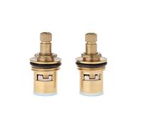 BOBEINI 2 Pcs Faucet Replacement Brass 1/4 Turn G1/2" Ceramic Disc Cartridge Hot Cold Tap Valve