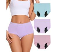 Bobelle Wear Incontinence Pants for Women, Leak Proof Washable Reusable High Absorbency Period Underwear, Heavy Flow Bladder Leak 3 Pack (Multicolor01, 3XL)