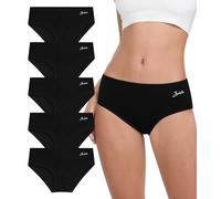 Bobelle Women's Underwear Cotton, Pants for Women 5 Pack Ladies Knickers Comfortable Full Coverage Solf Panties Breathable for Daily Wear Black Size 18