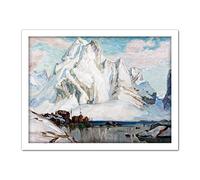 Boberg After Massacre Mountain Snow Boats Lake Painting Large Framed Art Print Poster Wall Decor 18x24 in