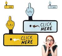 Bobety 2PCS The Click Here Surprise Button,Creative Funny Prank Toy,Prank Gifts,Funny Pop-Up Finger Button,Stress Relief Desktop Decoration Toys (Black+Yellow)