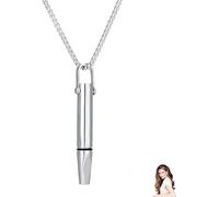 Bobety Anxiety Breathing Necklace with Resistance, Portable Breathing Necklace with Air Filter for Relaxation,Stress Relief, Anxiety Relief (Steel color)
