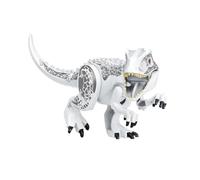 Bobety Dinosaur Building Blocks,Realistic Dino Toys Set,Dinosaur Park World Model Toy with Movable Jaw,DIY Building Construction Toy for Kids (White)