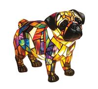 Bobety Dog Series Art Night Light,Corgi and Pug Lamp,Colorful Resin French Bulldog Tabletop Night Light, Cute Pet Dogs Themed Led Bedside Lamps with Warm Ambient Glow (Pug)