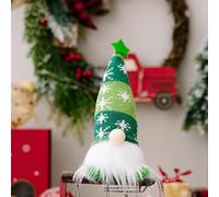 Bobety Light Up Gnome Christmas Decorations - Xmas Gonks Ornaments with LED Lights, Handmade Swedish Santa Gnomes with Knitted Hat, Gonk Elf Christmas Decor (Green, 20x8CM / 7.8x3.15In)