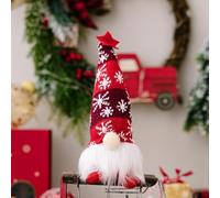 Bobety Light Up Gnome Christmas Decorations - Xmas Gonks Ornaments with LED Lights, Handmade Swedish Santa Gnomes with Knitted Hat, Gonk Elf Christmas Decor (Red, 20x8CM / 7.8x3.15In)