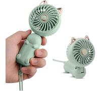 Bobety Mini Handheld Fan,Portable USB Rechargeable Fan,Cute Personal Small Electric Fan,3 Speeds Foldable, for Girls/Women/Kids Outdoor Travel (Green)