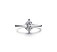 BOBIJOO Jewelry - Marquise Ring Zirconium Fine Discreet Woman Child Stainless Steel Silver - M (6 US)