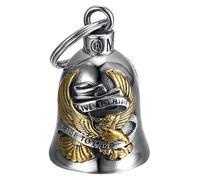 BOBIJOO Jewelry - Motorcycle bell EAGLE US LIVE TO RIDE Lucky charm MOCY BELL Stainless Steel Silver Gold