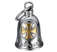 BOBIJOO Jewelry - Motorcycle Bell Mocy Bell Cross Templar Stainless Steel Silver Gold