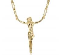 BOBIJOO JEWELRY - Pendant Necklace Jesus Body of Christ Without Cross Chain Paperclip Steel Gold Plated