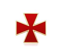 BOBIJOO Jewelry - Pine Order Templar Red Cross Pattée Knights Crusade Symbol Pin