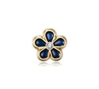 BOBIJOO JEWELRY Small Pin, Blue Enamel Forget-Me-Not Flower with Faux Diamond, 8 mm, APPAREL_PIN