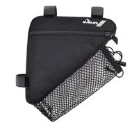 BOBILIFE Bicycle Triangle Frame Bag - Bicycle Bag for Storing Triangles, Front Tube, Saddle Bag for Road Bikes and Mountain Bikes (Black with Bottle Holder)
