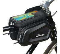 BOBILIFE Bike Frame Bag with Phone Holder - Both Sides Twin Bag Waterproof Bicycle Top Tube Pouch Storage Bag for Cycling Road Mountain Bike Bicycles