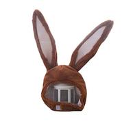 BOBILIKE Plush Fun Bunny Ears Hood Women Costume Hats Christmas Gift Warm Soft and Cozy, Brown, One Size