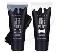 BOBISUKA Black and White Face Body Paint Kit, Water Based Face Painting for Halloween Clown Skeleton Joker Zombie Mime Sugar Skull Makeup for Women Adults, Non-Toxic Washable